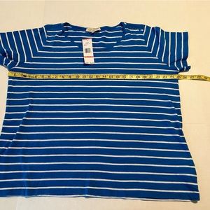 Jones New York Sport Woman Cove Blue/White Shirt NWT 3X